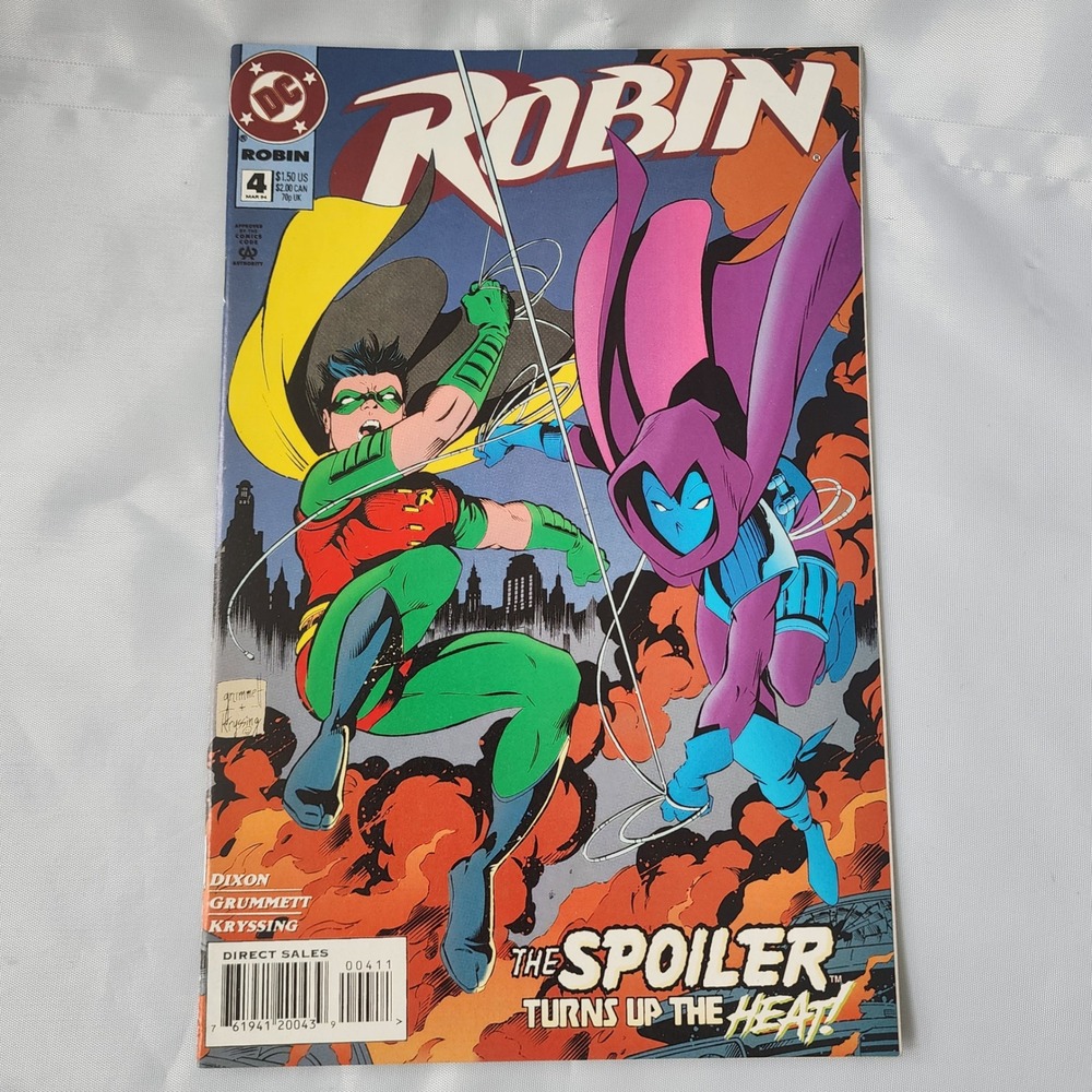 Robin #4 DC Comics 1993 The Spoiler Turns Up The Heat Comic Book News Stand FN